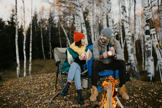 istock Young avantur couple is camping 1286765725