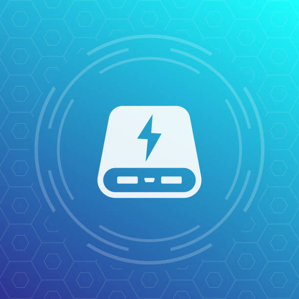 ilustrações de stock, clip art, desenhos animados e ícones de power bank vector icon - recharger