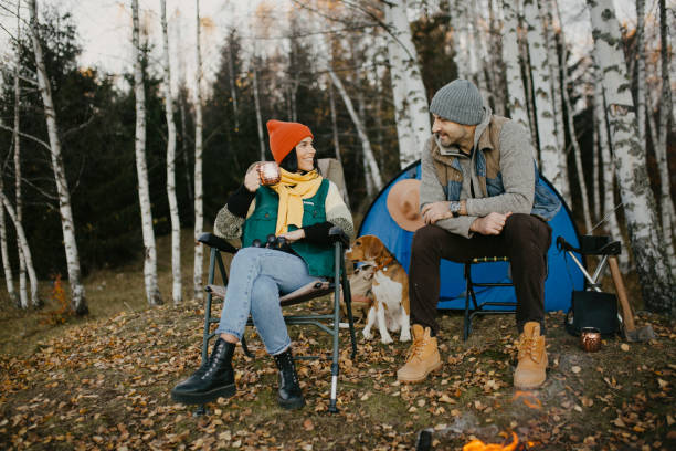 istock Young avantur couple is camping 1286766375