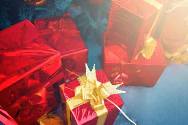 istock Christmas tree with decorations and gifts. 1286767281