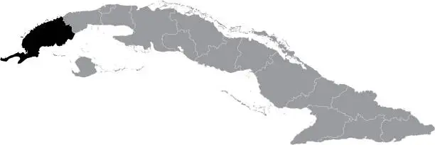 Vector illustration of Location map of Pinar del Río province