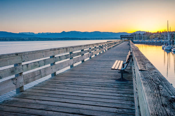 Comox Fisherman’s Wharf boardwalk Vancouver Island BC Canada