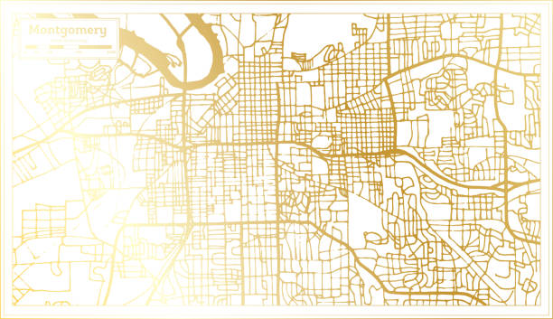 istock Montgomery USA City Map in Retro Style in Golden Color. Outline Map. 1286795685