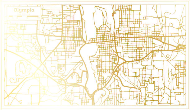 istock Olympia USA City Map in Retro Style in Golden Color. Outline Map. 1286795694