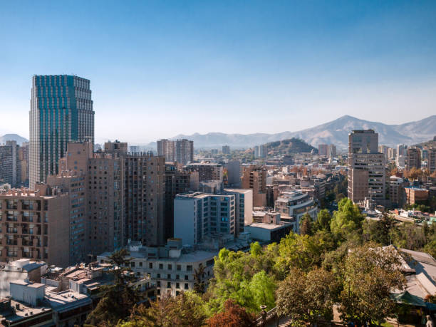 Vista of Santiago Chile stock photo