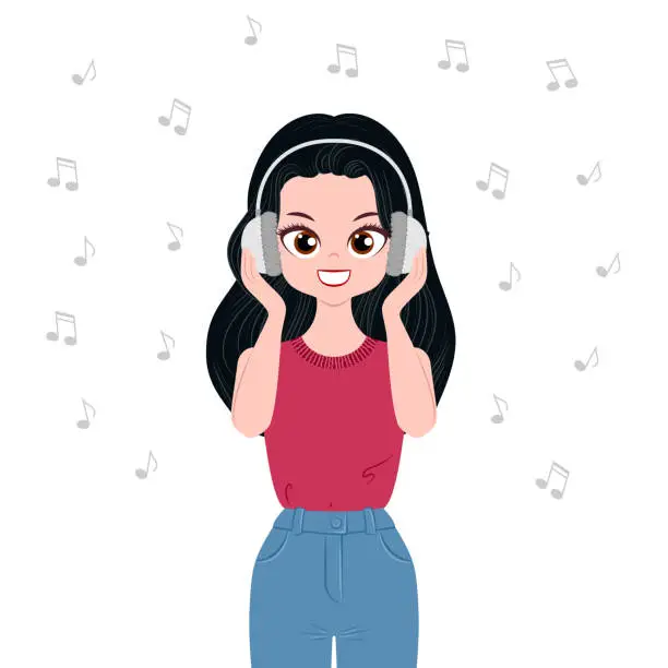 Vector illustration of Young woman character