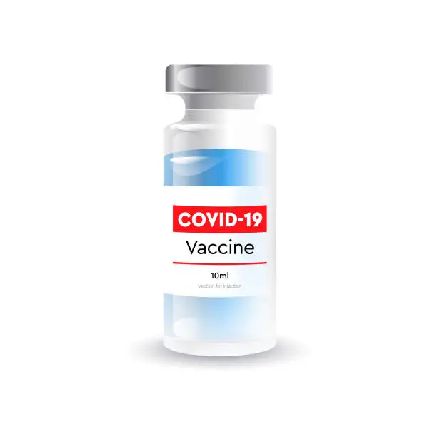 Vector illustration of Coronavirus vaccine bottle