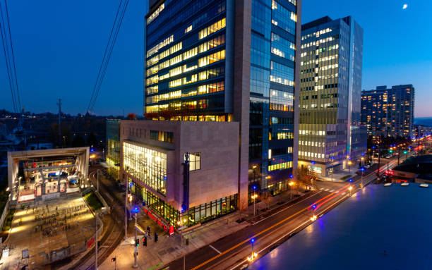 istock City Skyscraper and Street at Night 1286799381