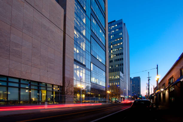 istock Motion Blurred Light Rail Train in Downtown Portland Oregon 1286799385
