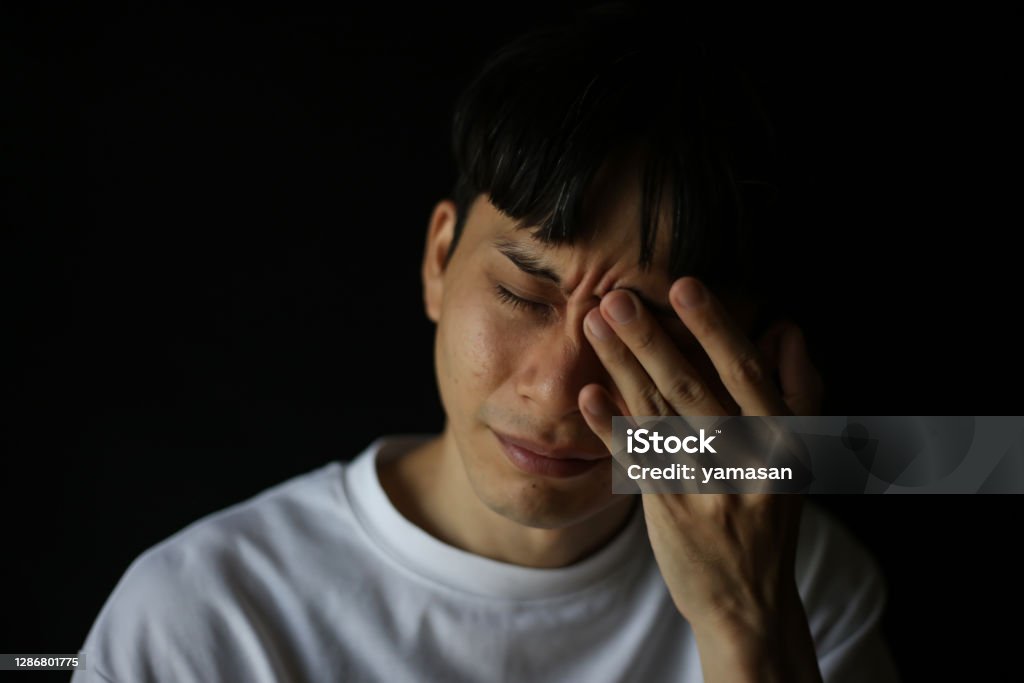 A man who sheds tears 35-39 Years Stock Photo