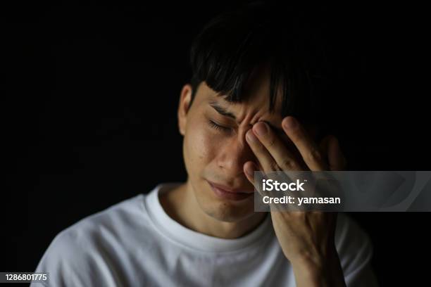 A Man Who Sheds Tears Stock Photo - Download Image Now - 35-39 Years, Adult, Adults Only