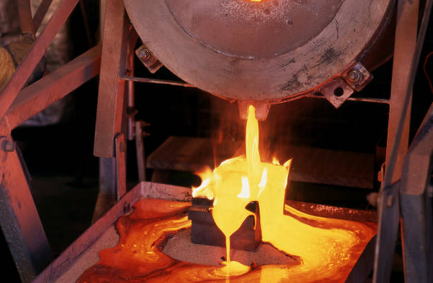 istock Gold pour at Gold mine 1286804035