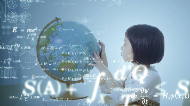 istock Science technology concept. Studying asian little girl. Education. EdTech. 1286807174
