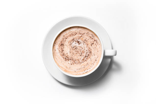 istock Cup coffee cappuccino on a white background, Full frame 1286808907