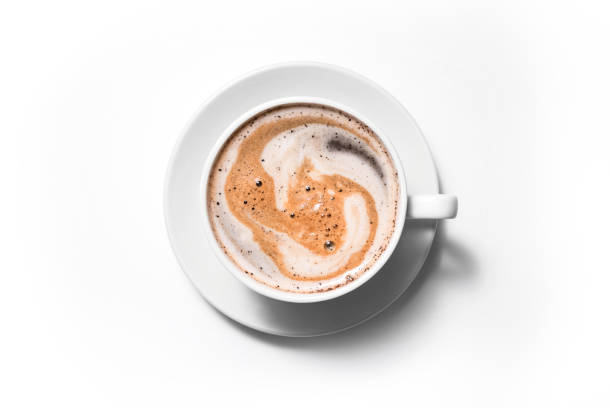 istock Cup coffee cappuccino on a white background, Full frame 1286808966