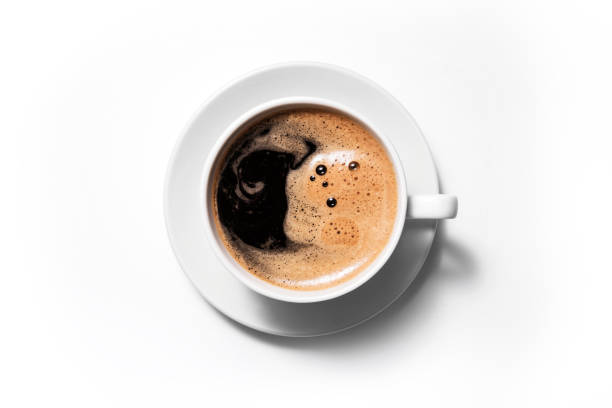 schwarzer kaffee isoliert auf weißem hintergrund. - espresso fotos stock-fotos und bilder