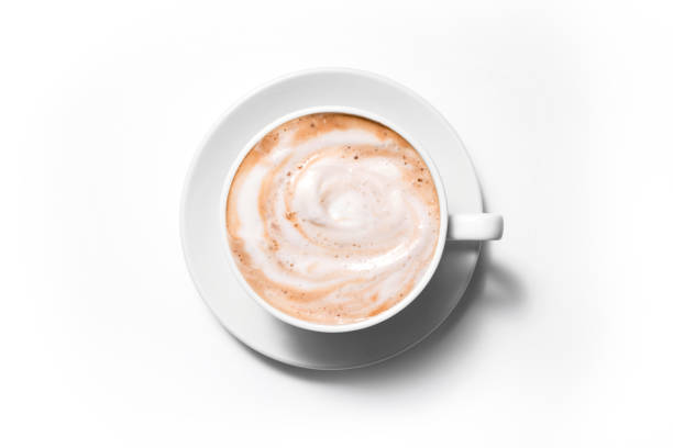 istock Cup coffee cappuccino on a white background, Full frame 1286809029