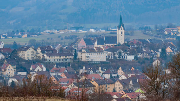 istock The small village in Germany at morning 1286812170