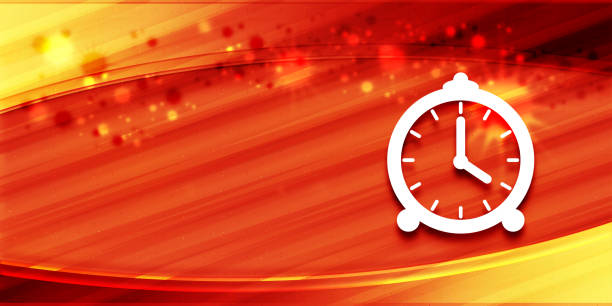istock Alarm clock icon special summer sunlight orange banner background bright illustration 1286813261