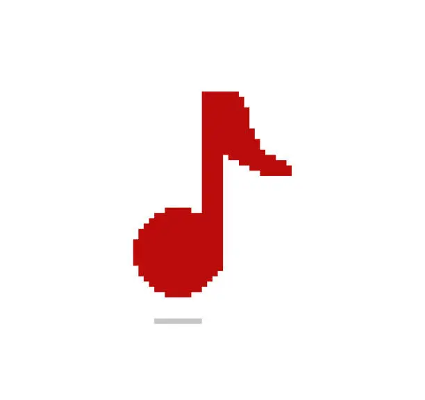 Vector illustration of Musical note pixel style