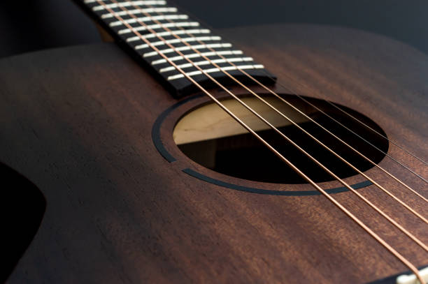 istock Wooden classical acoustic guitar. Close up. 1286817470