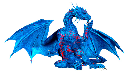 3D rendering of a fantasy dragon isolated on white background