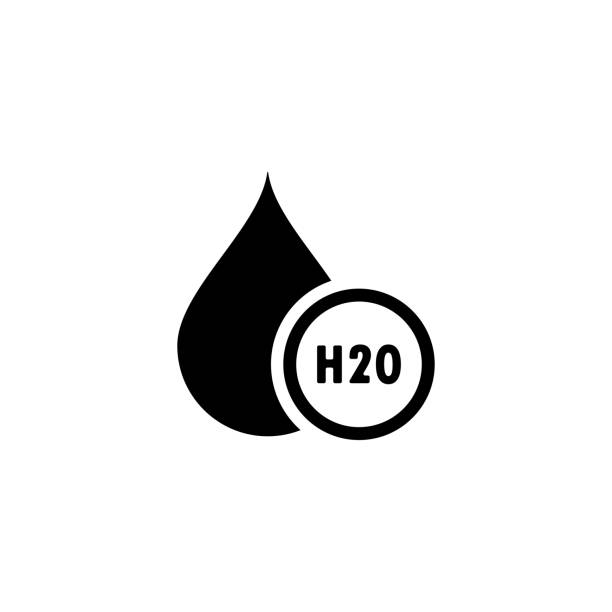 H2O. Water drop icon logo. Chemical formula H2O. Vector illustration. Flat design. H2O. Water drop icon logo. Chemical formula H2O. Vector illustration. Flat design. h20 molecules stock illustrations