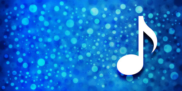 istock Music icon special glossy bokeh blue banner background glitter shine illustration 1286818356