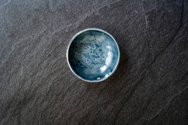 istock Handmade Ceramic Plates Handcrafted / Handicraft Bowl. Modern Design Dark Navy Blue. 1286822994