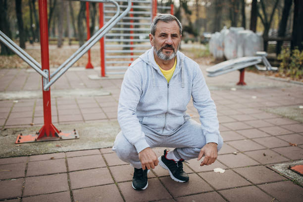 istock An older man is exercising in a sports park 1286823007