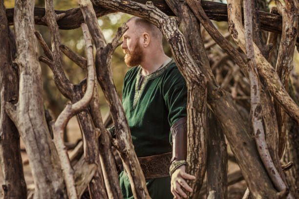 istock An individual viking warrior woodsman working in the forest 1286829762