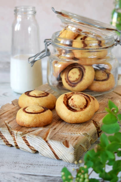 istock Shortbread mushroom-shaped cookies on a wooden board 1286830498