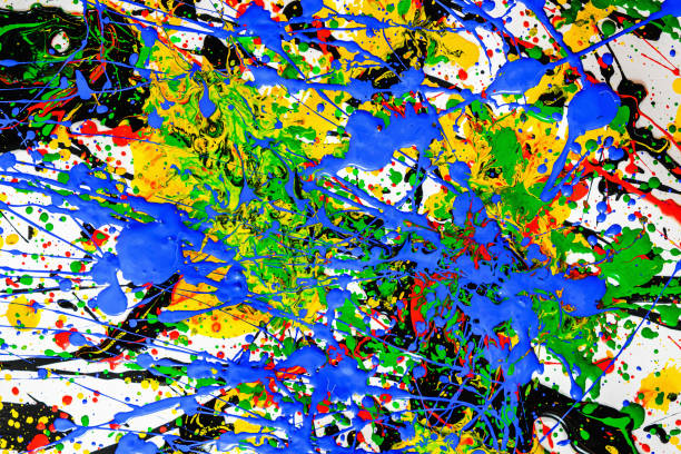 istock Abstract expression colorful splash background. bright Watercolor background illustration. dripping technique. 1286830928