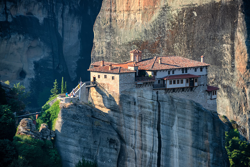 Breathtaking morning view on the rocks and Monasteries of the Meteora area