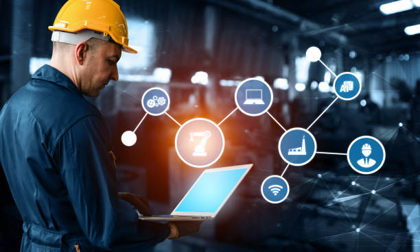 istock Engineering technology and industry 4.0 smart factory concept 1286839692