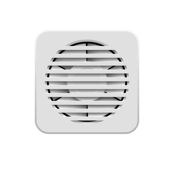 Air Fan Wall Electric Extractor Plastic Air Fan for Bathroom on White extractor fans stock illustrations