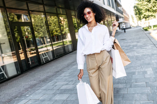 istock A biracial young woman on a shopping spree 1286845730