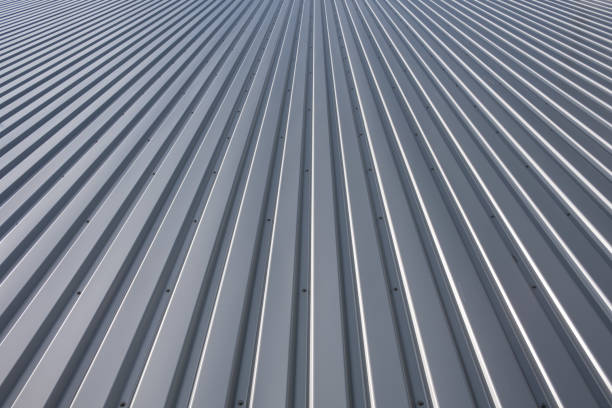 istock perspective view of corrugated iron sheet or trapezoidal sheet metal 1286846399