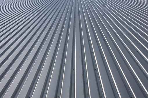 aluminum Facade of a warehouse as background texture