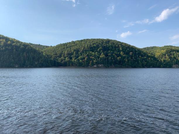 istock Green hills on the river 1286849412