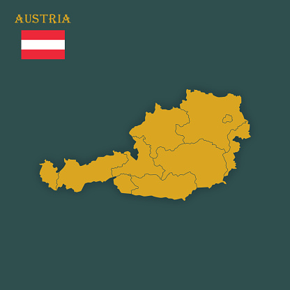 Illustration of a map of Austria