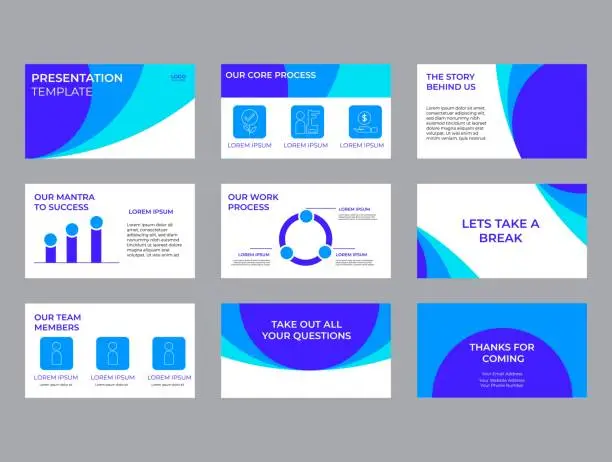 Vector illustration of Company Investment Presentation, Pitch deck, Presentation Slides Vector Template