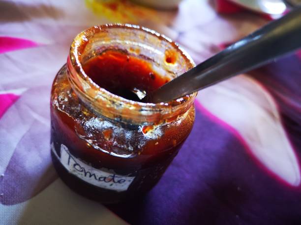 istock Home-made tomato jam for breakfast in Cilaos 1286853523