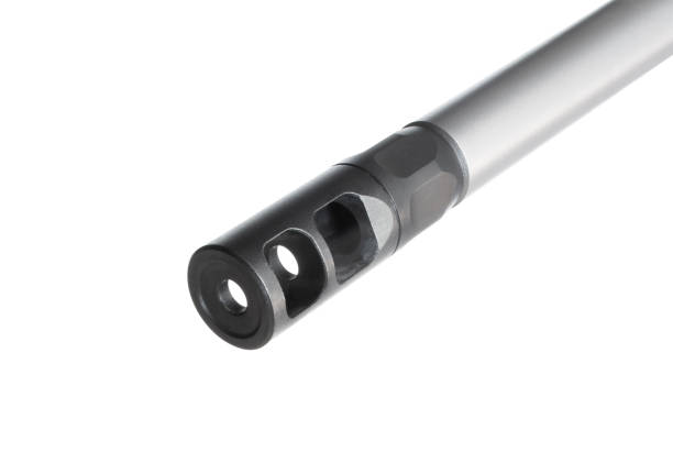 istock Rifle muzzle with a brake to tame recoil 1286854363