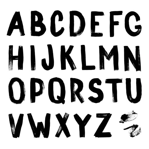 istock Hand-drawn alphabet. Calligraphy font. Modern brush lettering. Grunge style alphabet. 1286855683