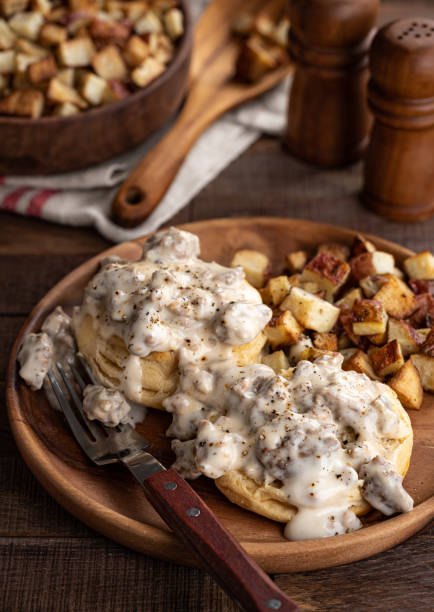 istock Biscuits and Creamy Sausage Gravy 1286855847