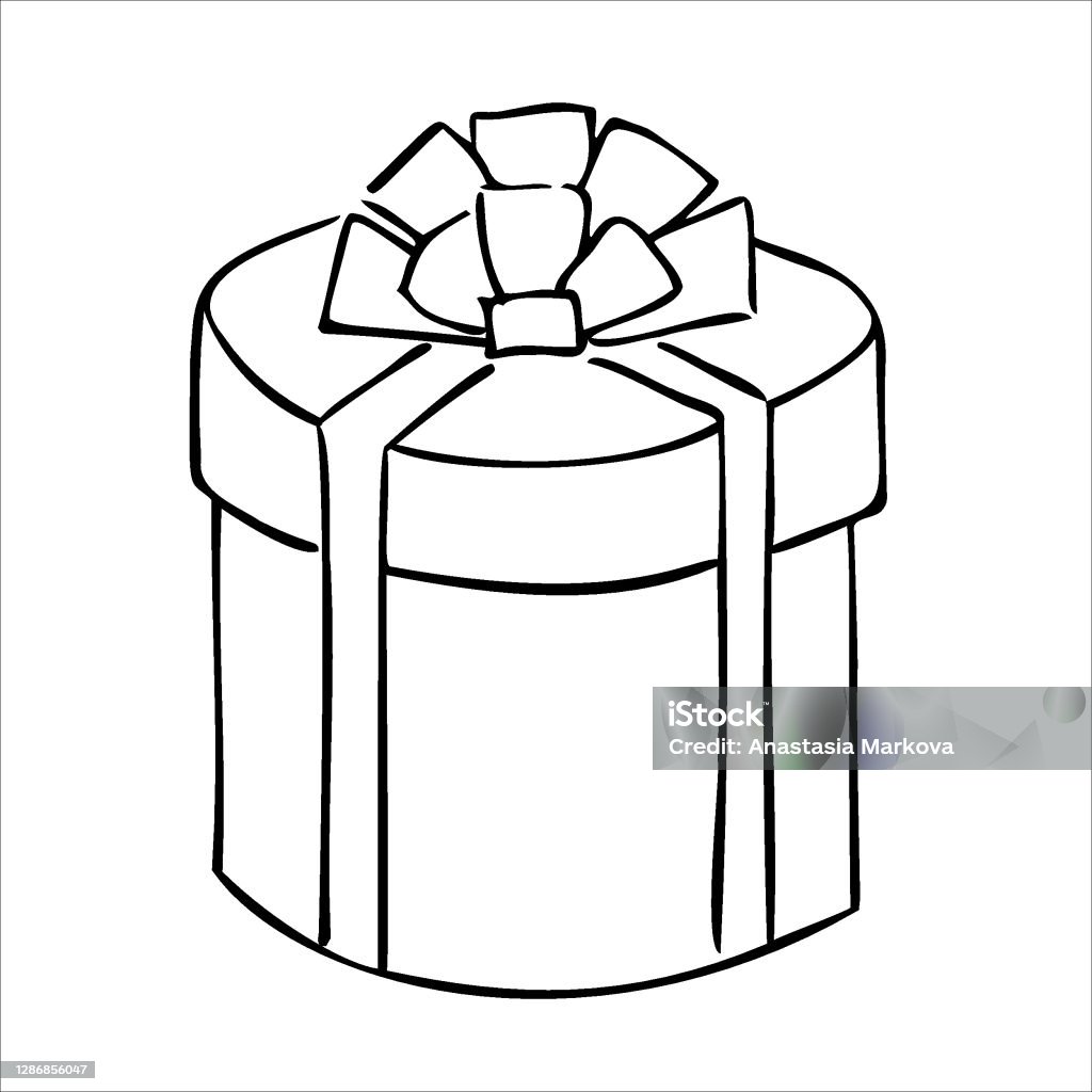 Hộp Quà Tròn Hình Trụ Buộc Bằng Một Dải Ruy Băng Với Một Cây Cung ...