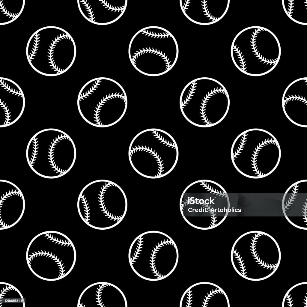Baseball Softball Pattern Baseball Softball Ball Seamless Pattern Vector Graphics Stock ...