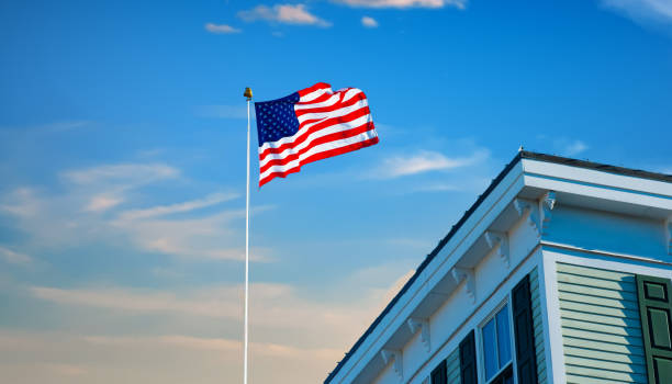 istock American Flag in the wind 1286859210