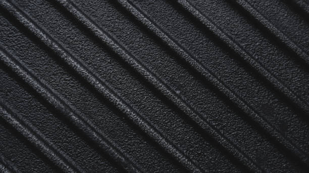 istock Black rough cast iron griddle grill pan ribbed background 1286861681